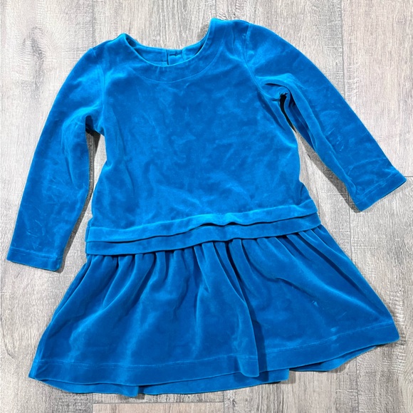 Hanna Andersson Blue Velvety Long Sleeve Dress size 4 - Picture 1 of 4